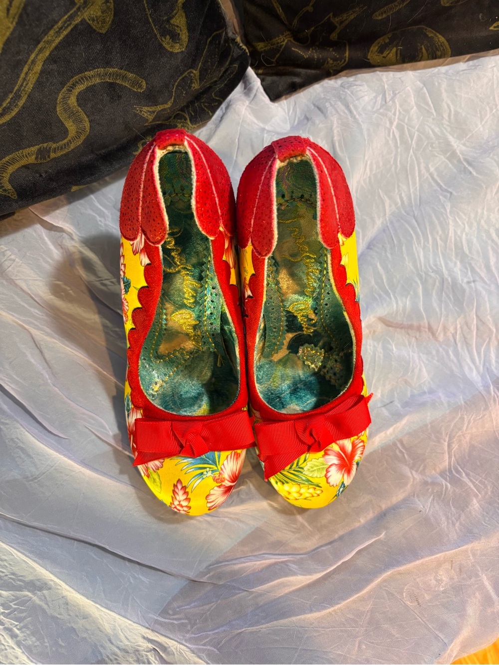 Irregular Choice Yellow And Red Heels With Tropical Print Size EU 37 US 6.5